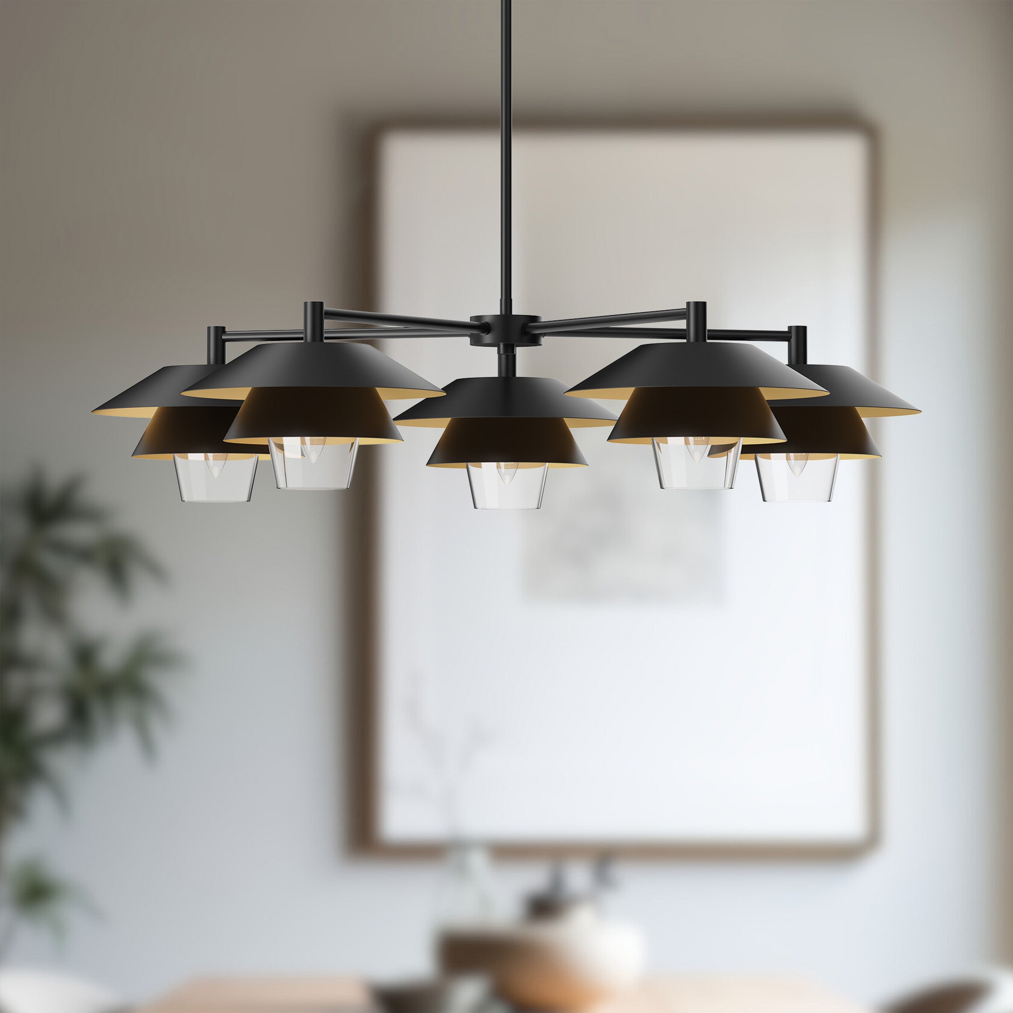 Tetsu 38" 5 Lights Chandeliers