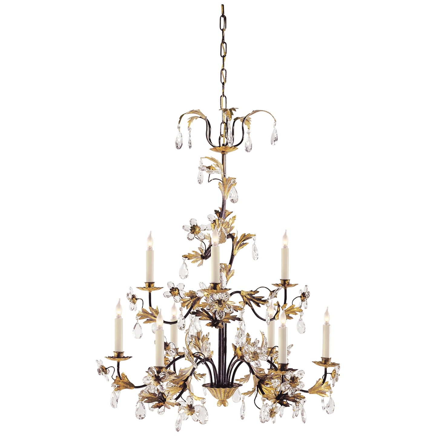 Eight-Light Crystal Petal Chandelier