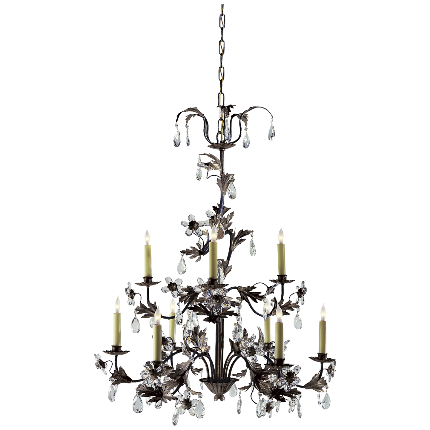 Eight-Light Crystal Petal Chandelier