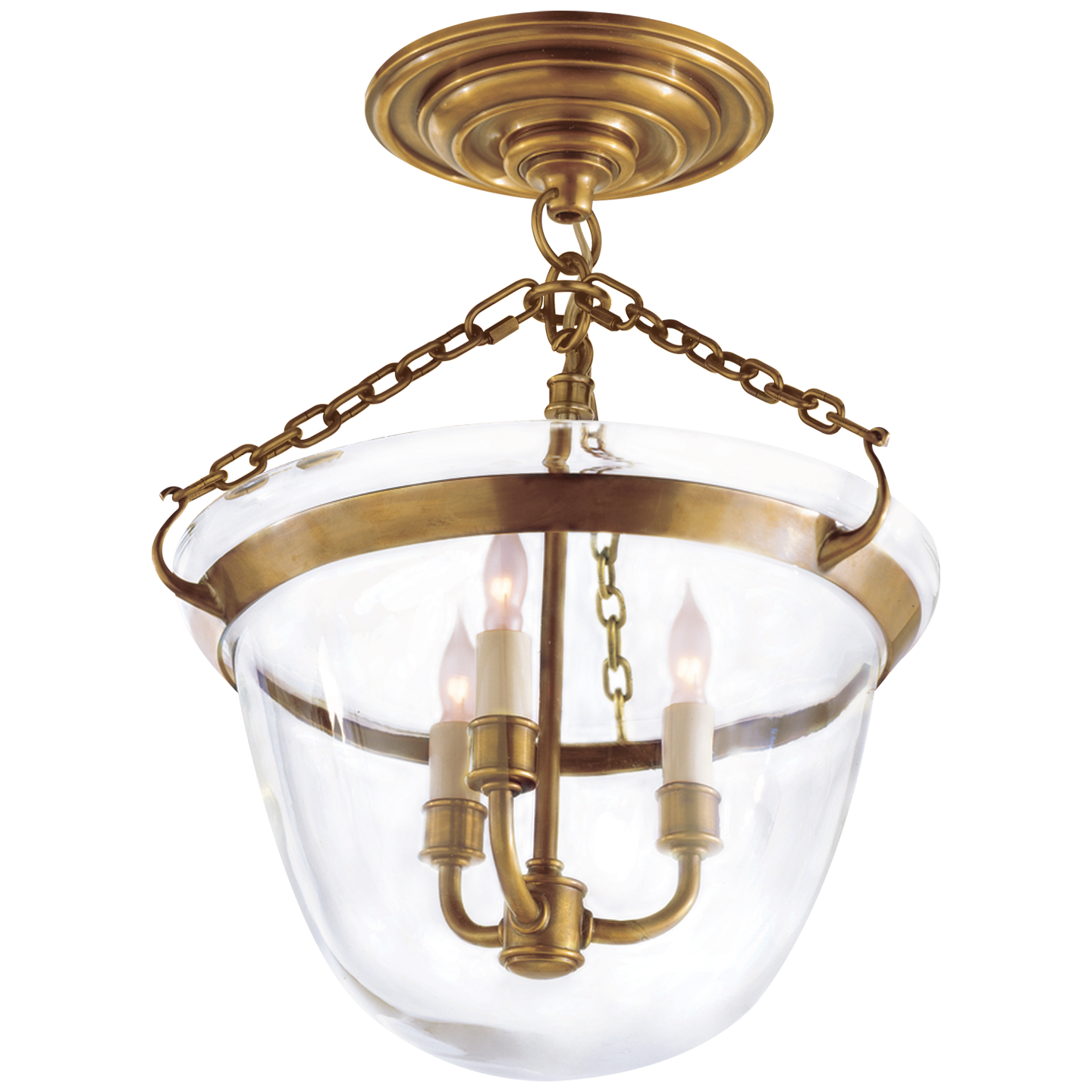 Country Semi-Flush Bell Jar Lantern