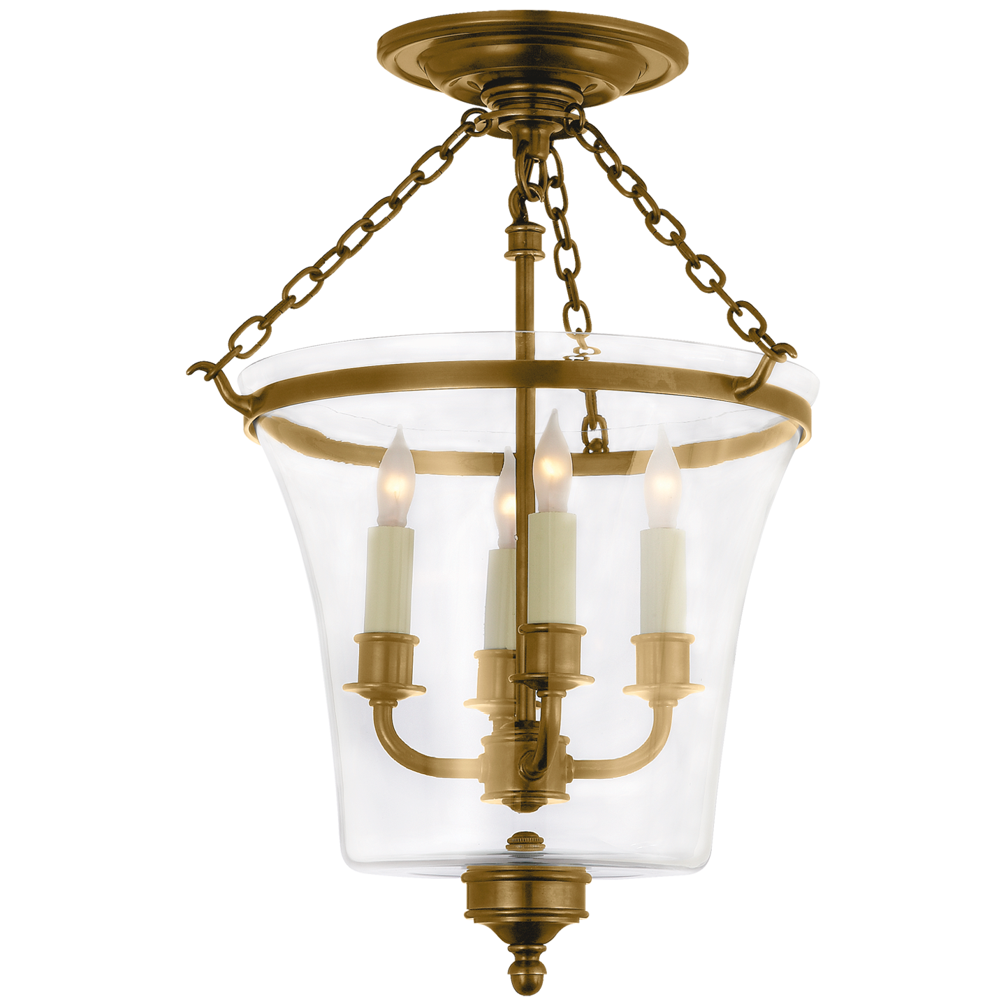Sussex Semi-Flush Bell Jar Lantern