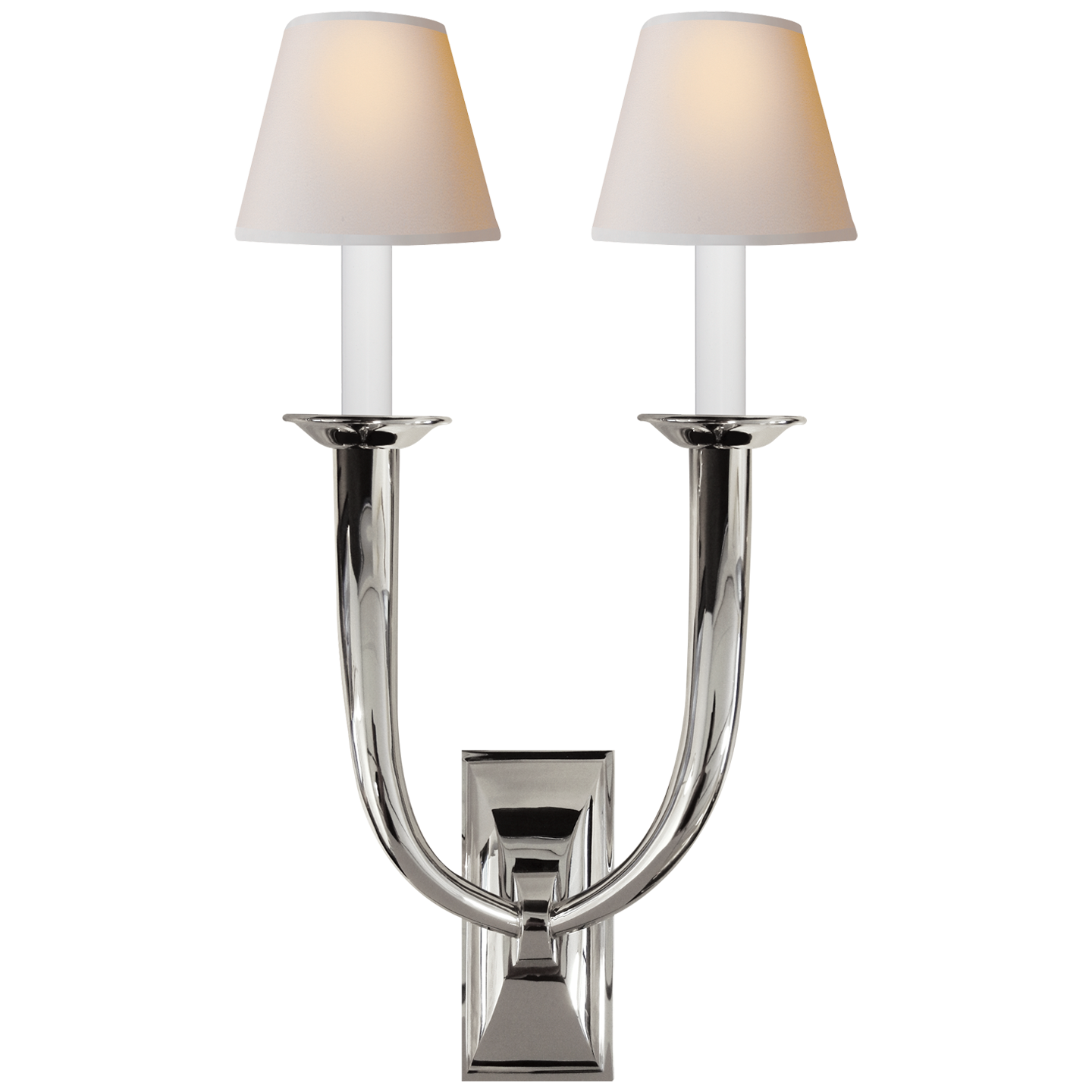 French Deco Horn Double Sconce