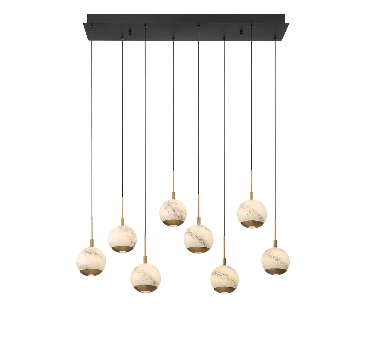Baveno 8 Light Rectangular LED Chandelier