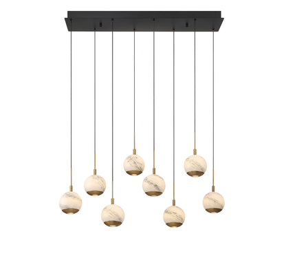 Baveno 8 Light Rectangular LED Chandelier