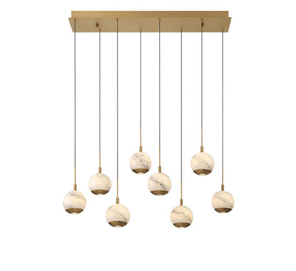 Baveno 8 Light Rectangular LED Chandelier