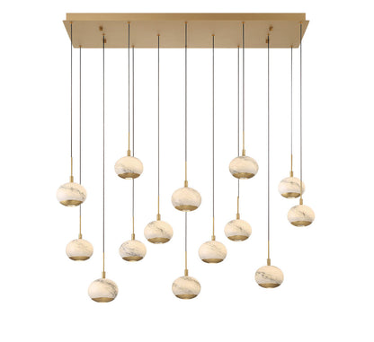 Baveno 14 Light Rectangular LED Chandelier