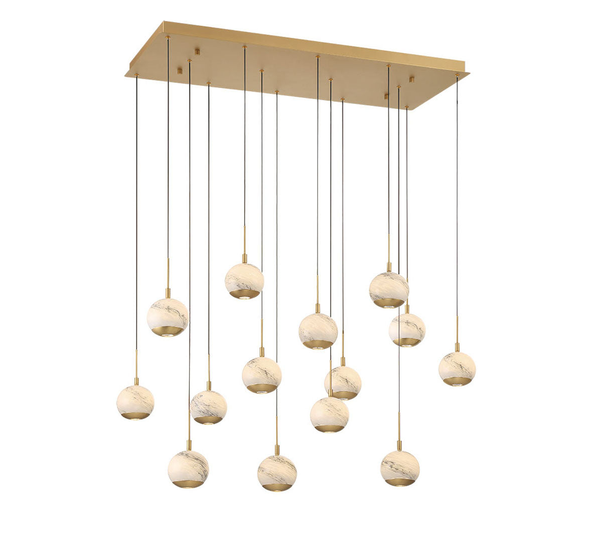 Baveno 14 Light Rectangular LED Chandelier