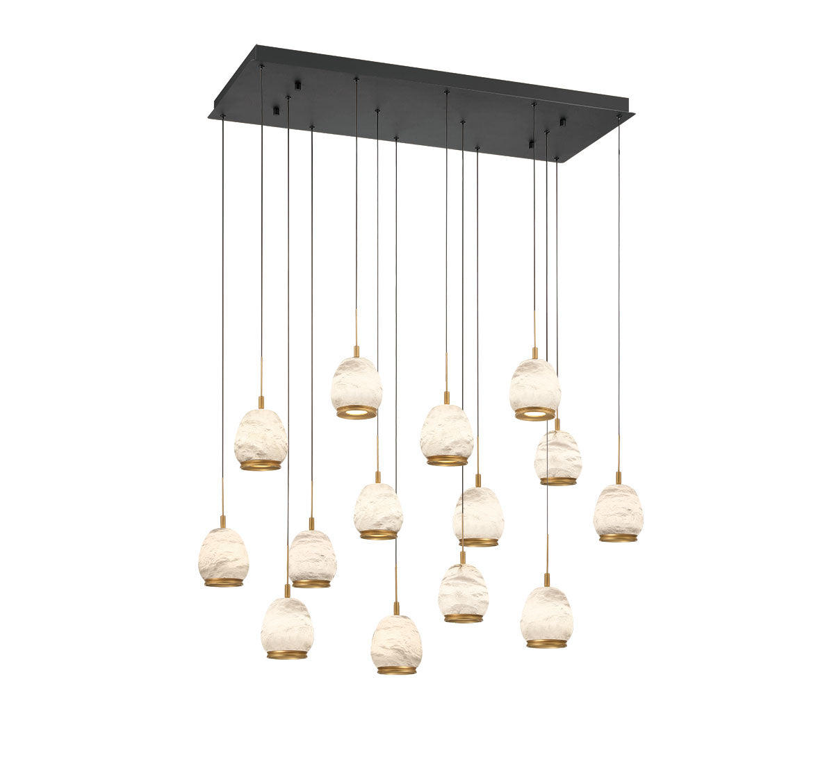 Lucidata 14 Light Rectangular LED Chandelier