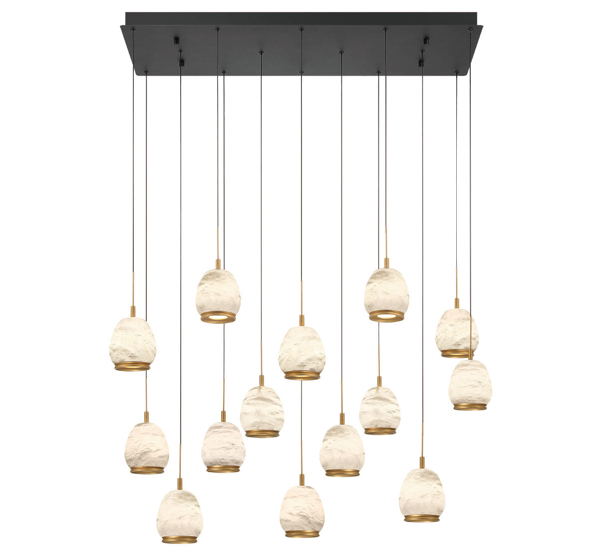 Lucidata 14 Light Rectangular LED Chandelier