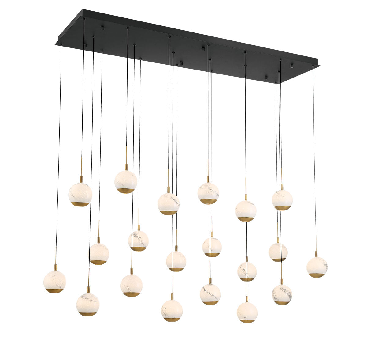 Baveno 20 Light Rectangular LED Chandelier