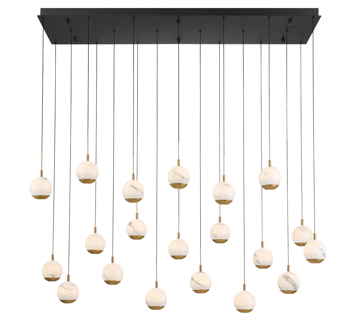 Baveno 20 Light Rectangular LED Chandelier