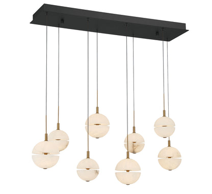 Corfu 8 Light Rectangular LED Chandelier