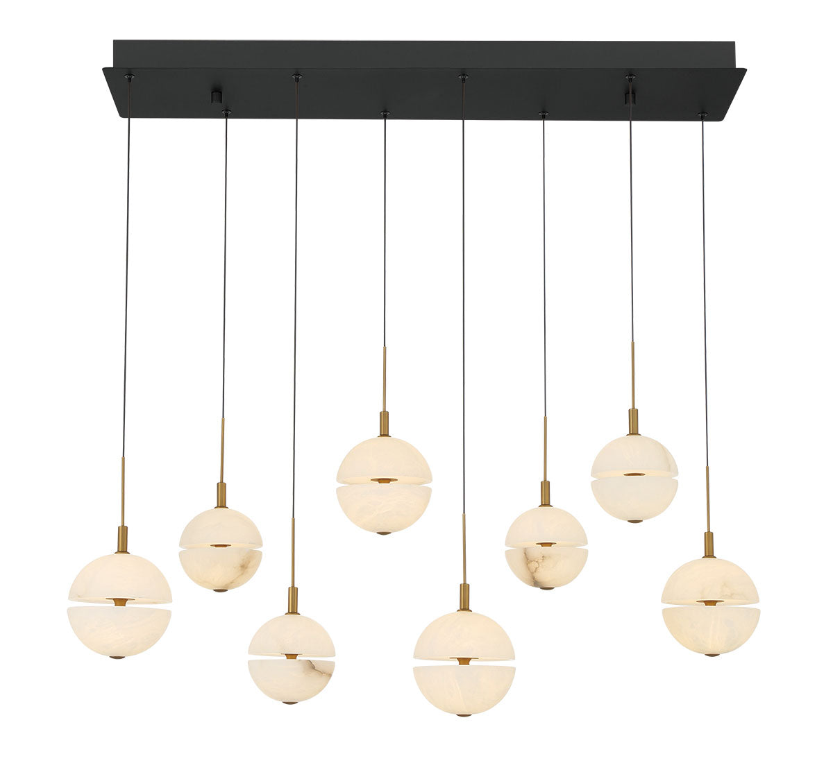 Corfu 8 Light Rectangular LED Chandelier