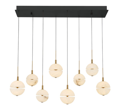 Corfu 8 Light Rectangular LED Chandelier