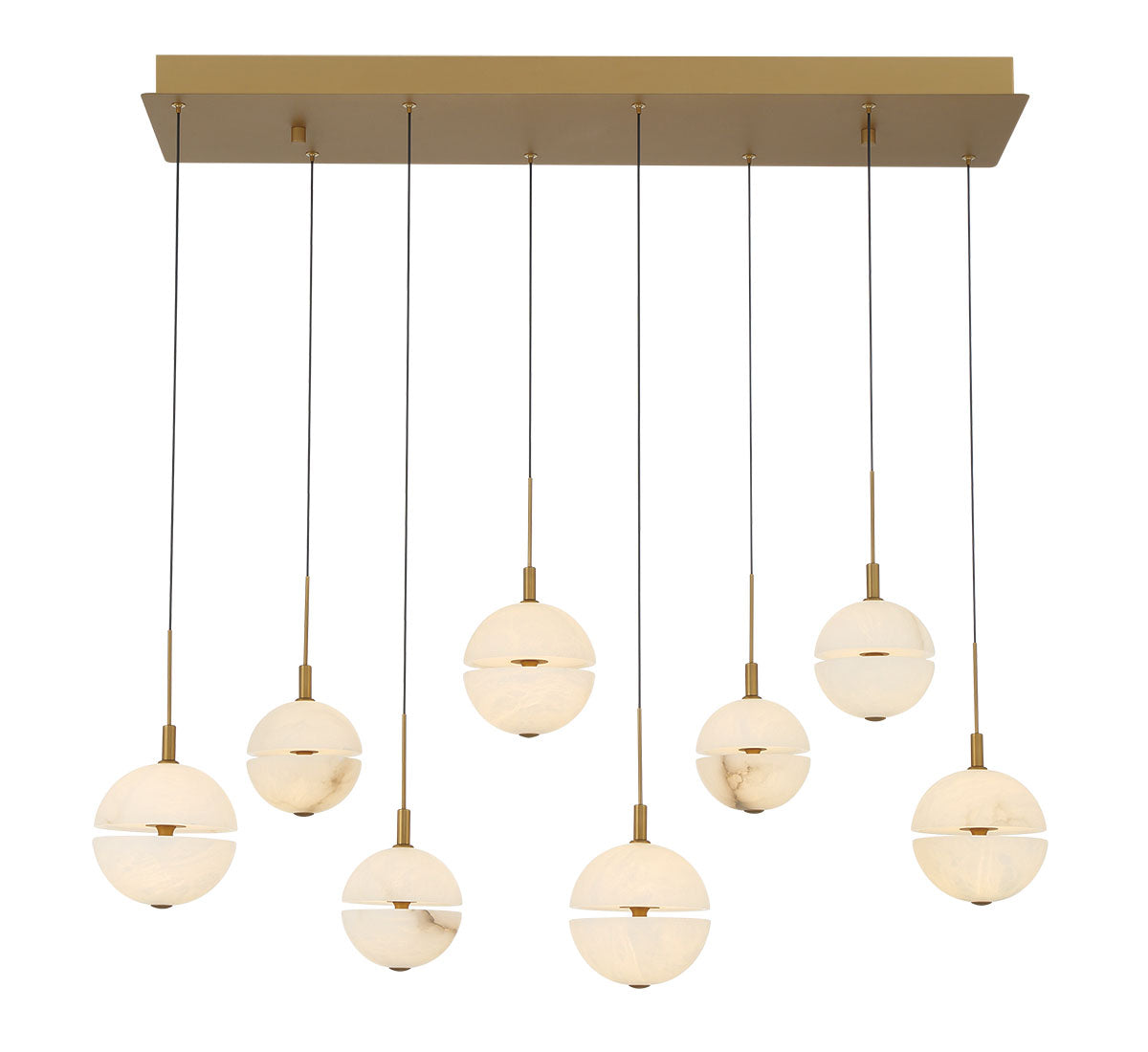 Corfu 8 Light Rectangular LED Chandelier