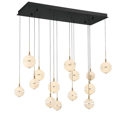 Corfu 14 Light Rectangular LED Chandelier