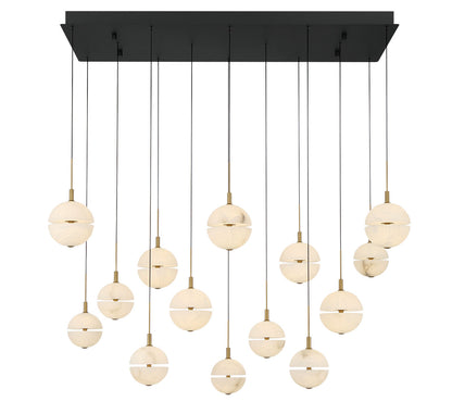 Corfu 14 Light Rectangular LED Chandelier