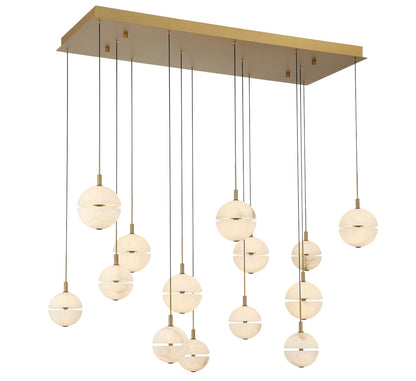 Corfu 14 Light Rectangular LED Chandelier