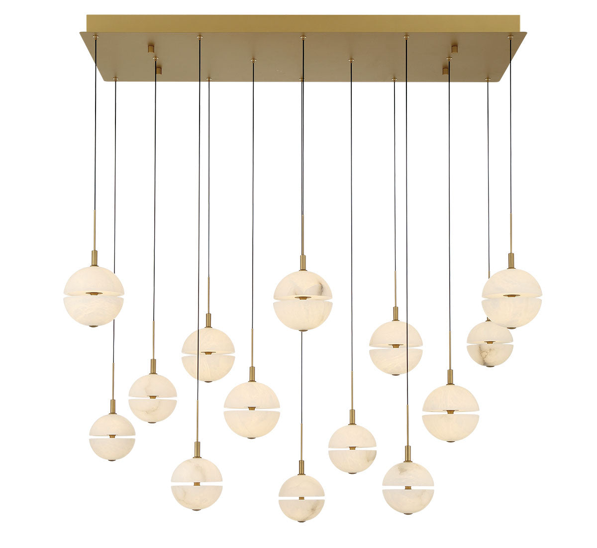 Corfu 14 Light Rectangular LED Chandelier