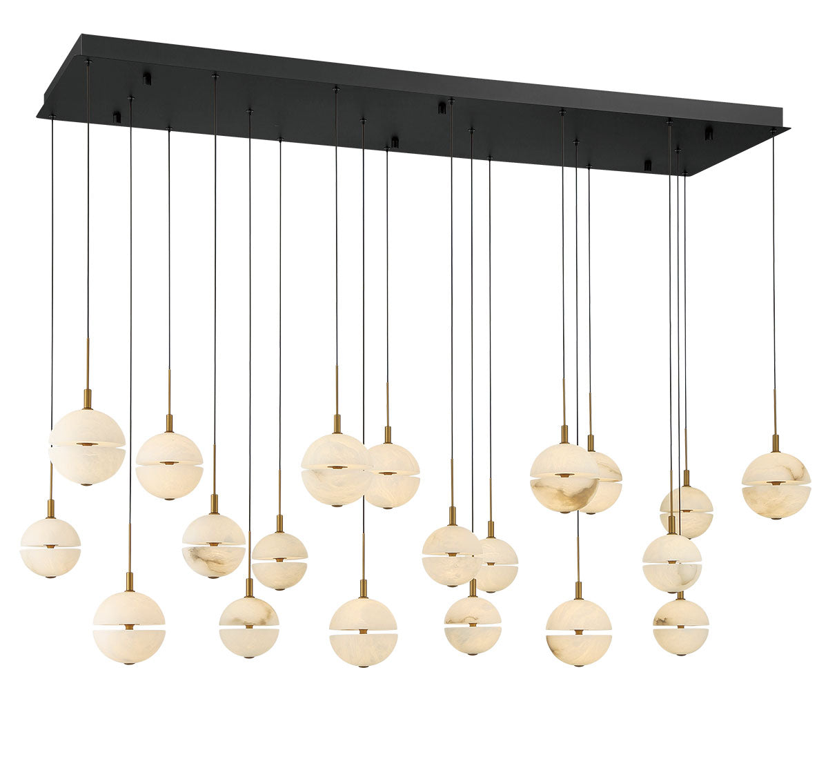 Corfu 20 Light Rectangular LED Chandelier