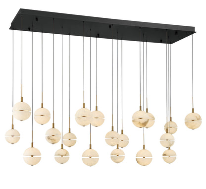 Corfu 20 Light Rectangular LED Chandelier