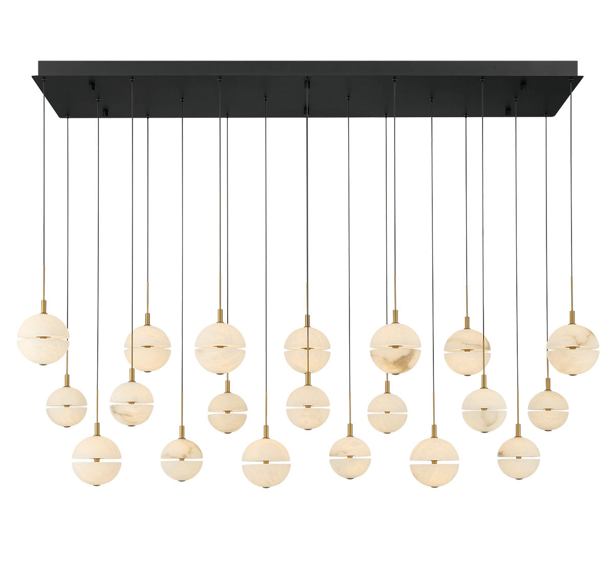 Corfu 20 Light Rectangular LED Chandelier