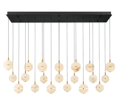 Corfu 20 Light Rectangular LED Chandelier