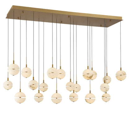 Corfu 20 Light Rectangular LED Chandelier