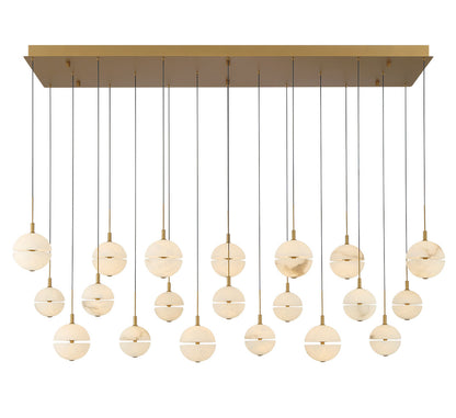 Corfu 20 Light Rectangular LED Chandelier