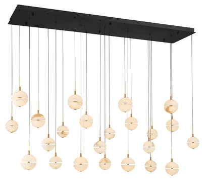 Corfu 23 Light Rectangular LED Chandelier