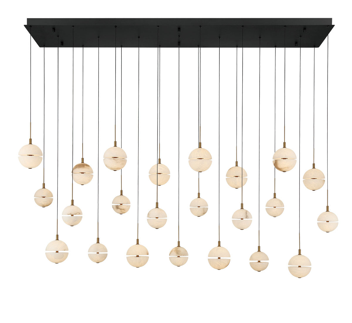 Corfu 23 Light Rectangular LED Chandelier