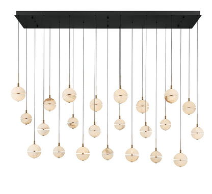 Corfu 23 Light Rectangular LED Chandelier