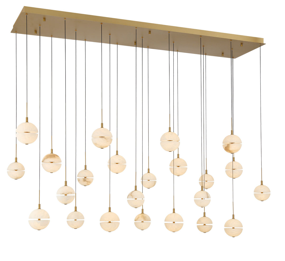 Corfu 23 Light Rectangular LED Chandelier