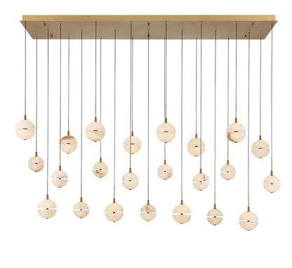 Corfu 23 Light Rectangular LED Chandelier