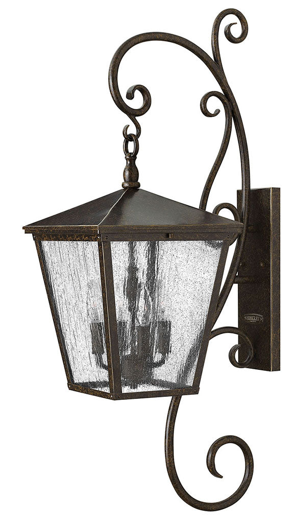 Trellis Wall Mount Lantern with Scroll