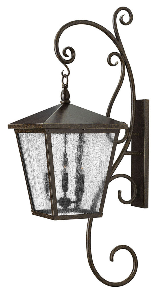 Trellis Wall Mount Lantern with Scroll