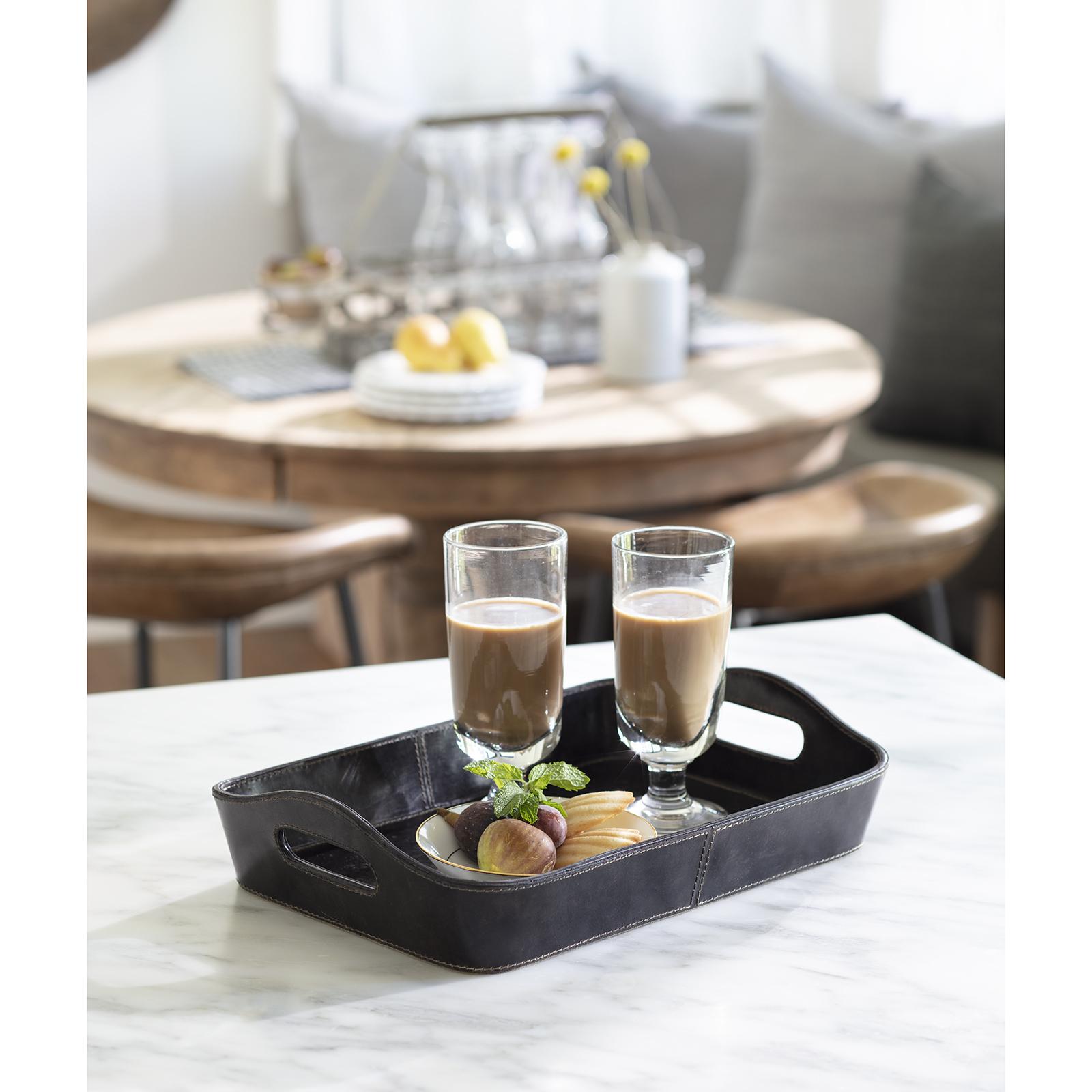 Derby Rectangle Leather Tray Set