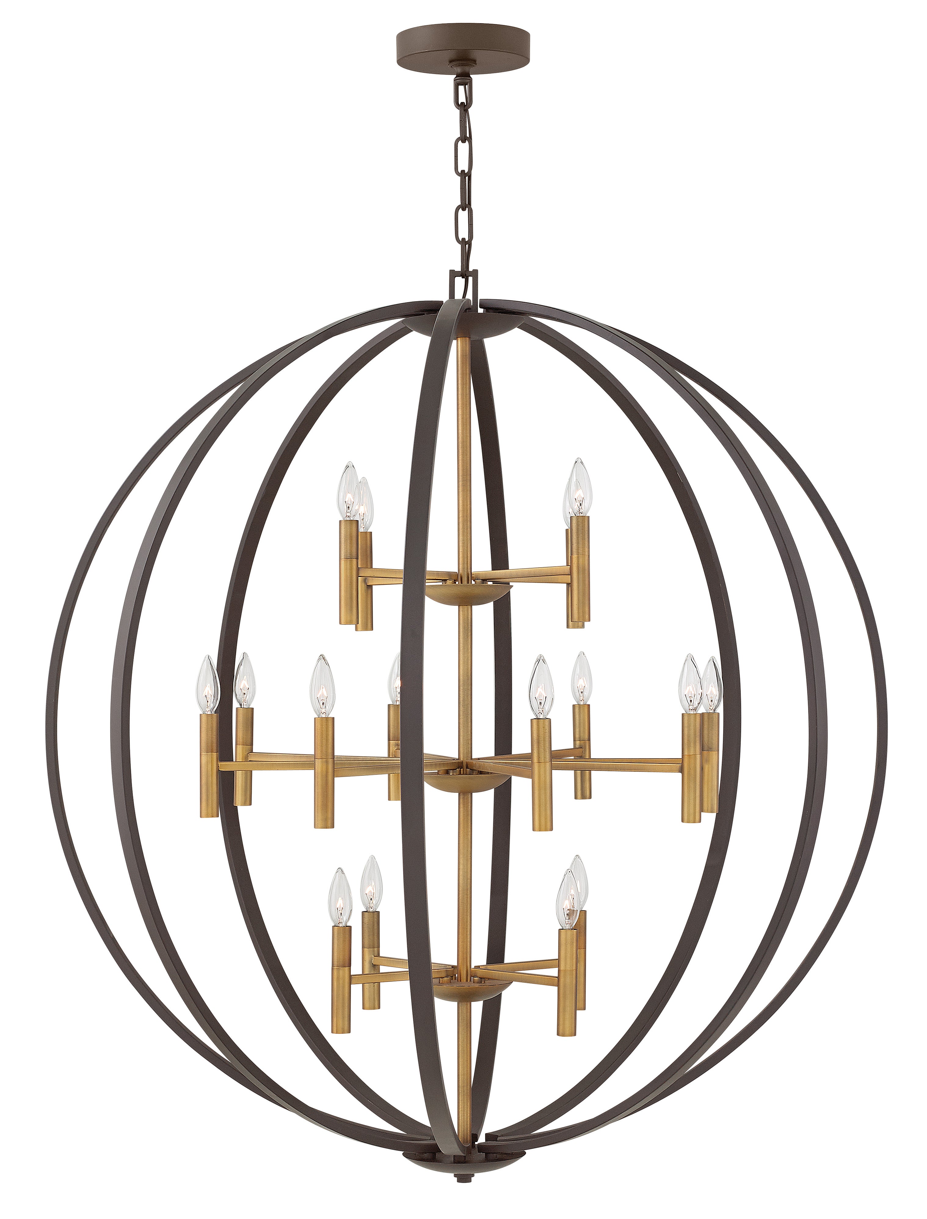 Euclid Double XL Three Tier Orb Chandelier