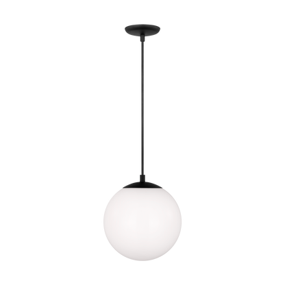 Leo - Hanging Globe Medium One Light Pendant with White Glass
