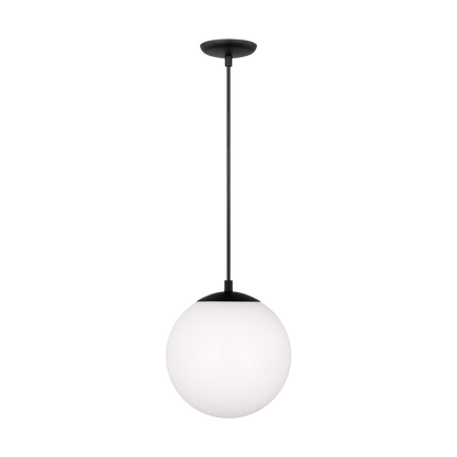 Leo - Hanging Globe Medium One Light Pendant with White Glass