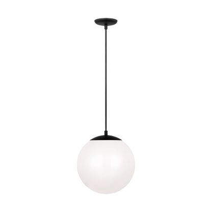 Leo - Hanging Globe Large One Light Pendant with White Glass