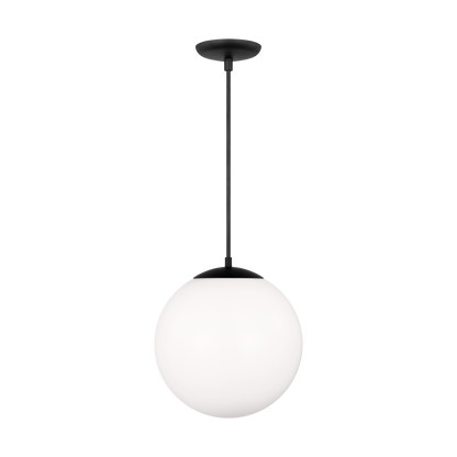 Leo - Hanging Globe Extra Large One Light Pendant with White Glass