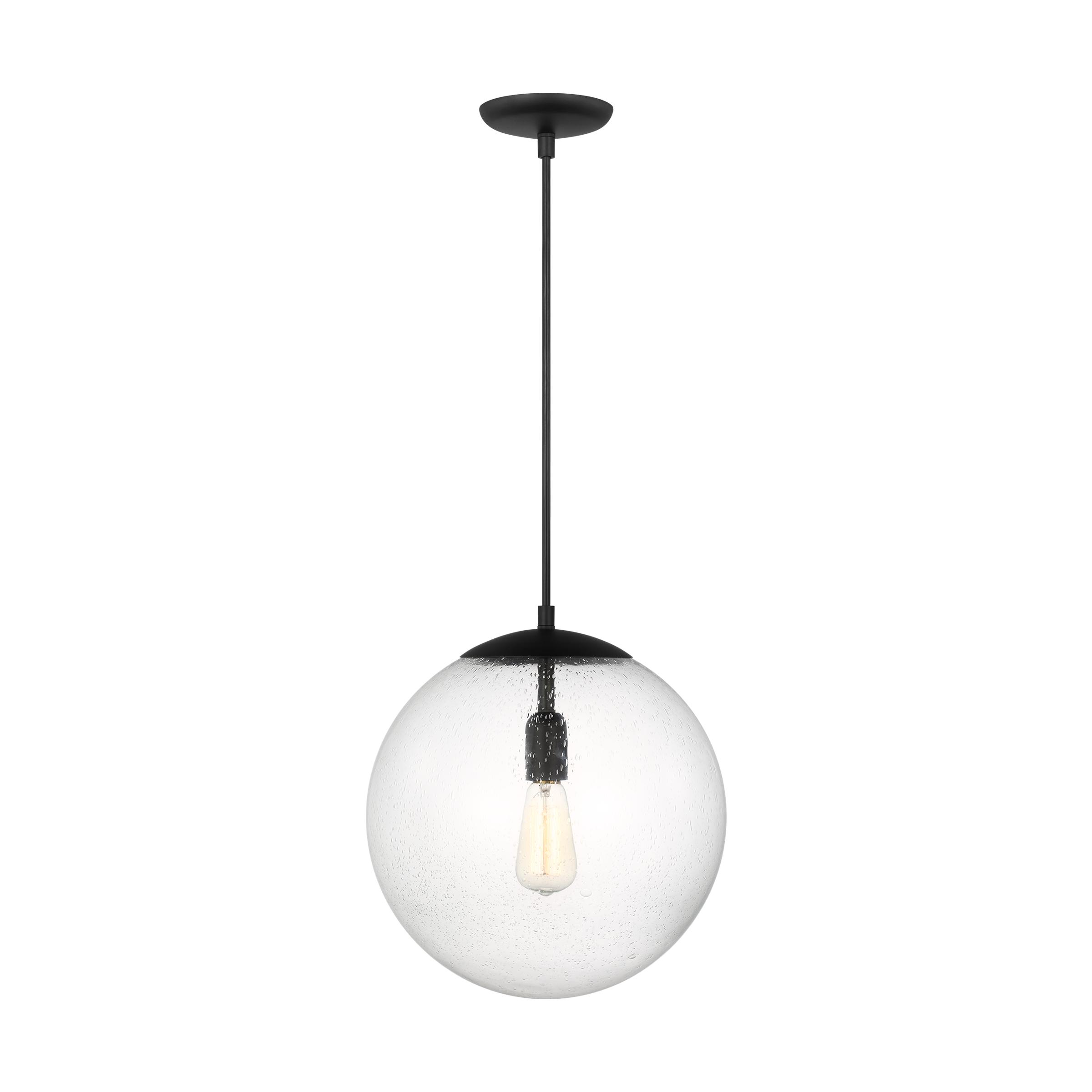 Leo - Hanging Globe Extra Large One Light Pendant with Clear Seeded Glass