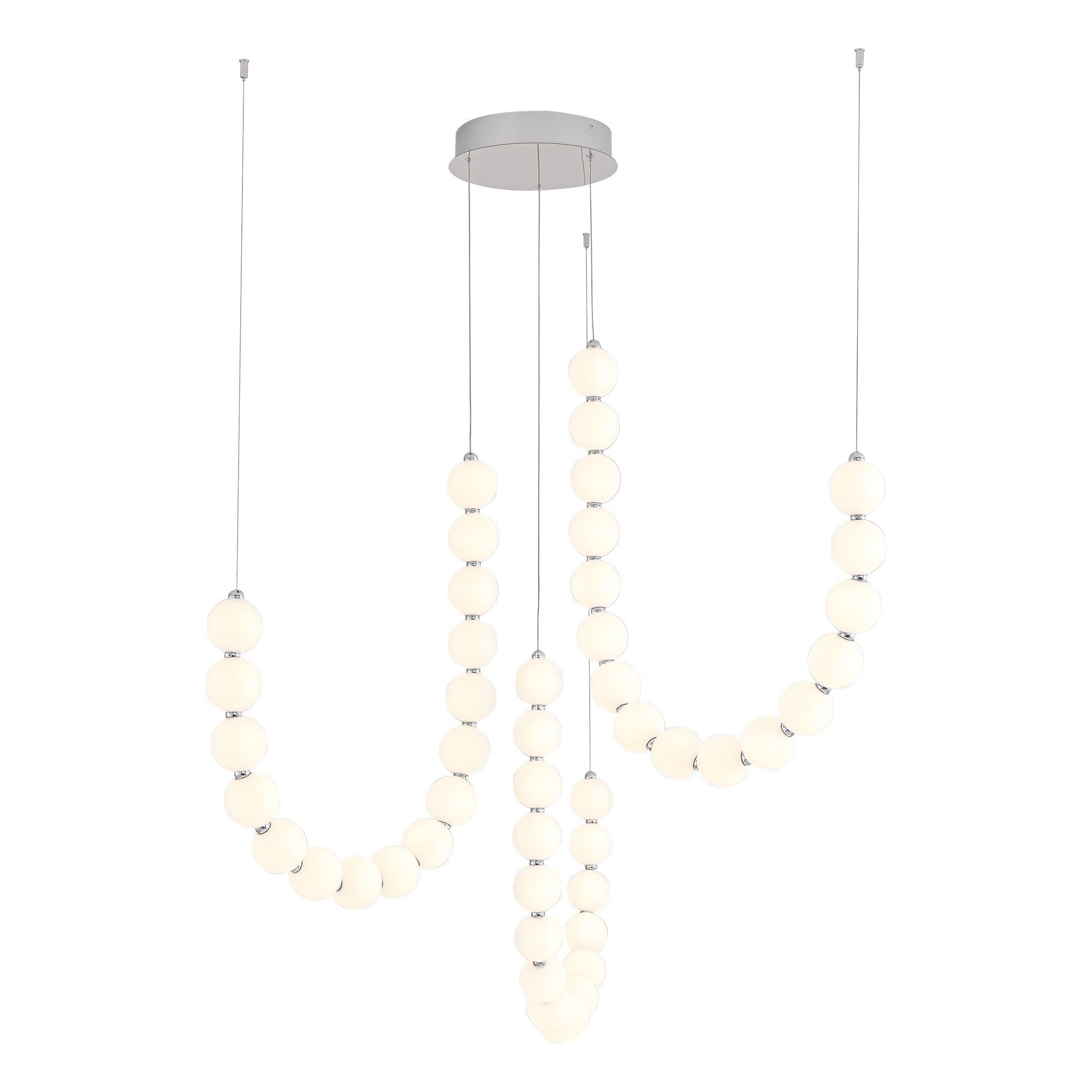 Akoya 48 Light Silver dimmable LED Chandelier