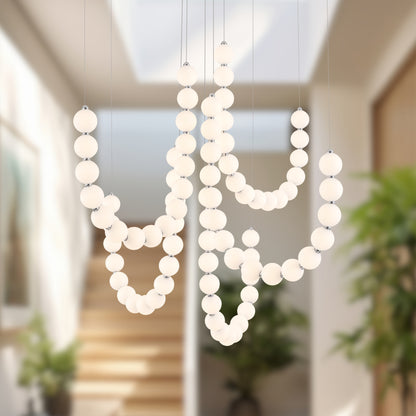 Akoya 80 Light Silver dimmable LED Chandelier with Remote Driver