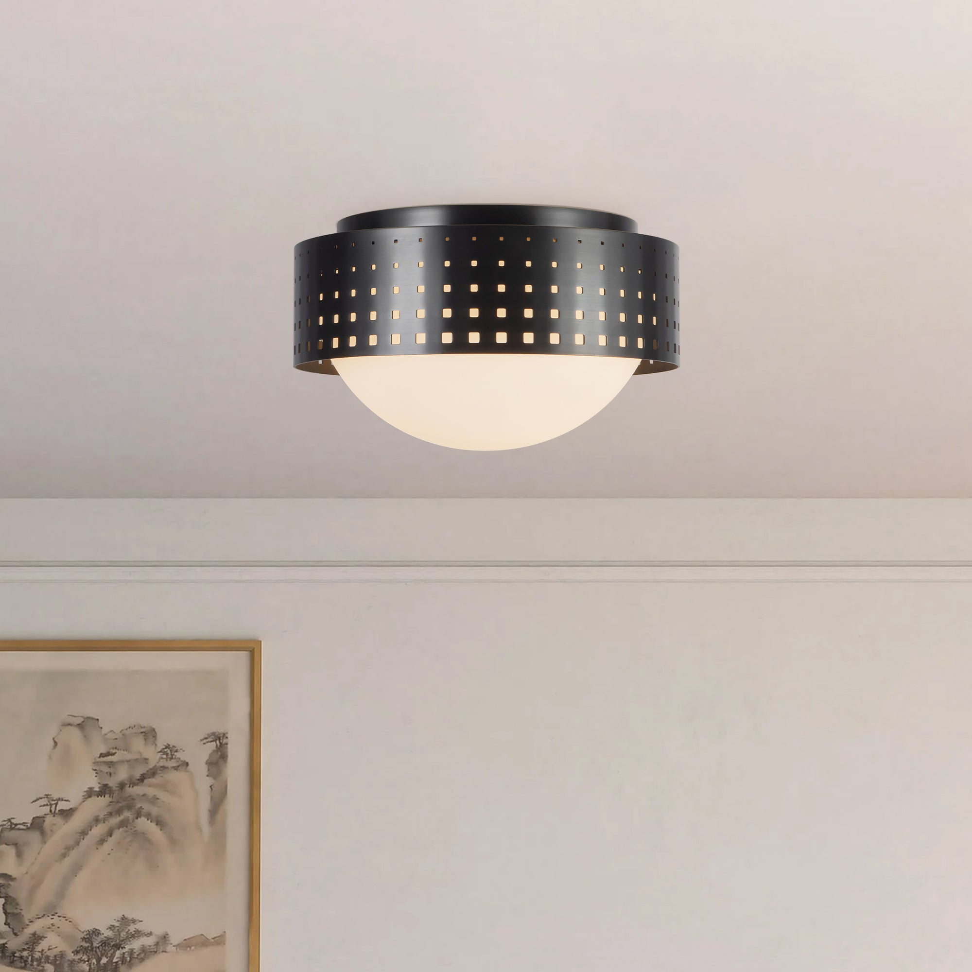 Astoria 10" Black Flush Mount