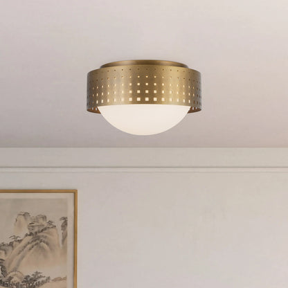 Astoria 10" Brass Flush Mount