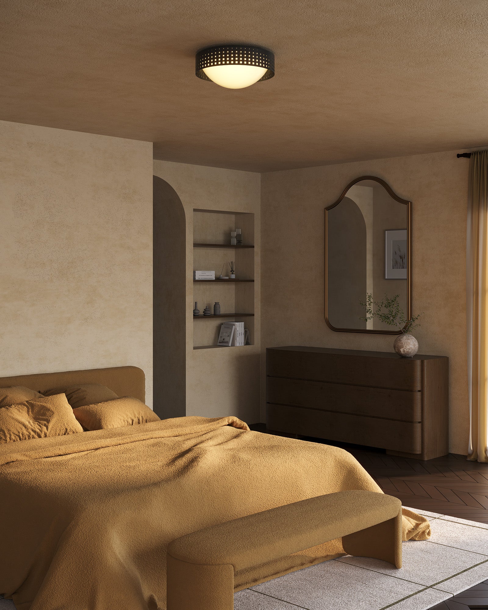 Astoria 14" Black Flush Mount