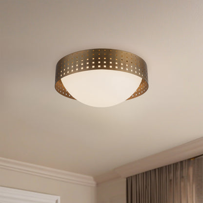 Astoria 14" Brass Flush Mount