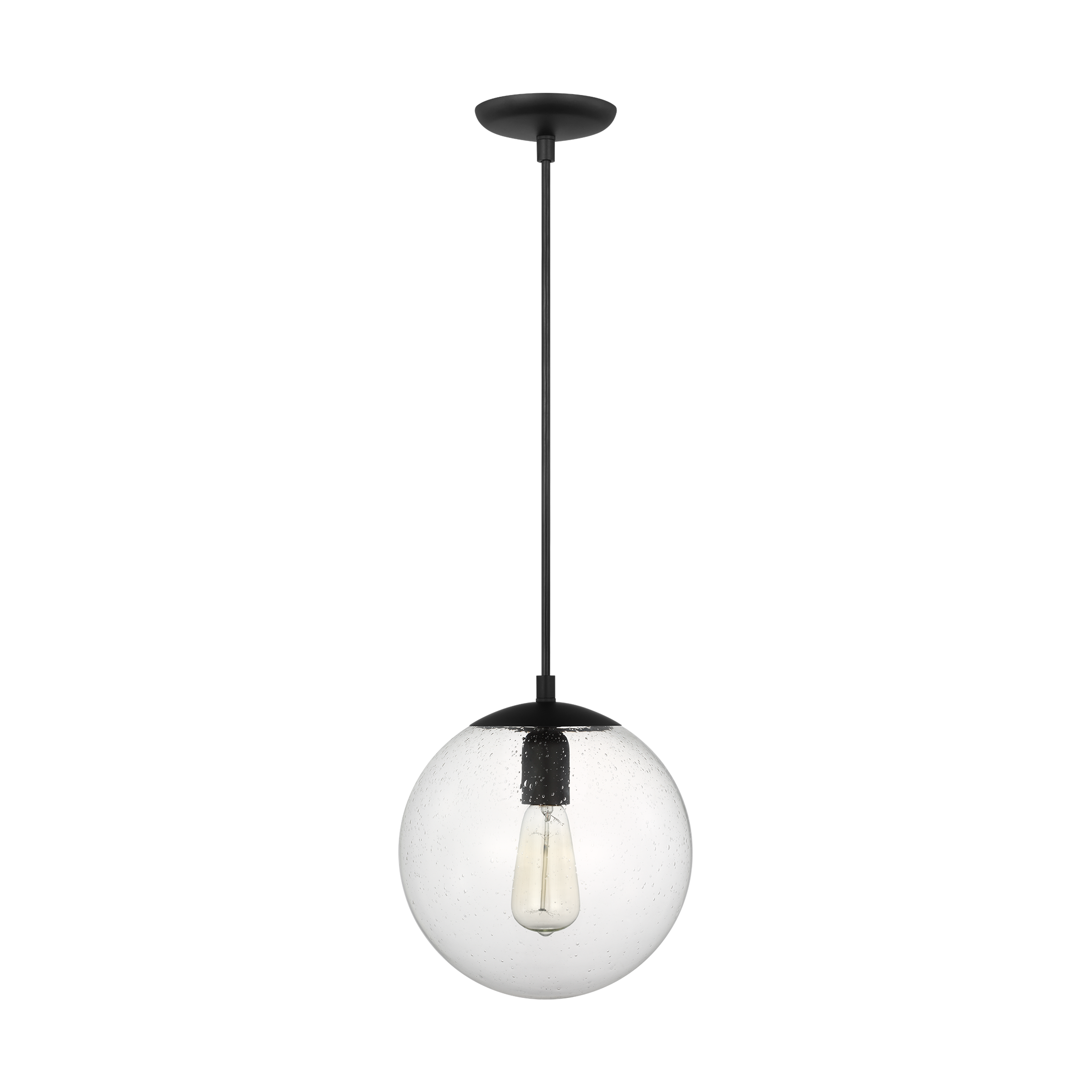 Leo - Hanging Globe Pendant with Clear Seeded Glass